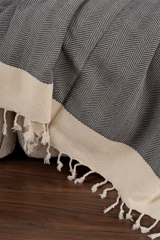 Jeté de canapé Baliksirti - Anthracite et beige
