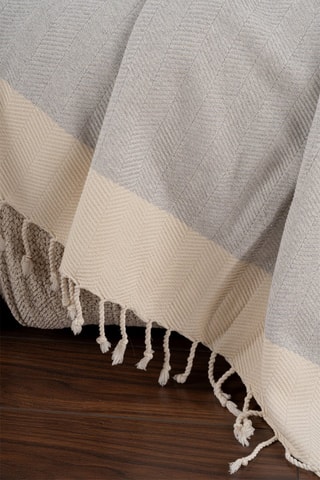 Jeté de canapé Baliksirti - Gris et beige
