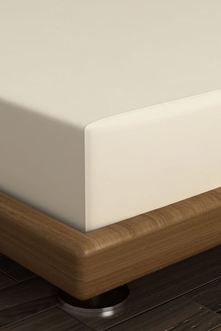 Drap-housse en coton 61 fils/cm²- Crème