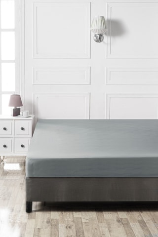 Drap-housse en coton 61 fils/cm² - Gris