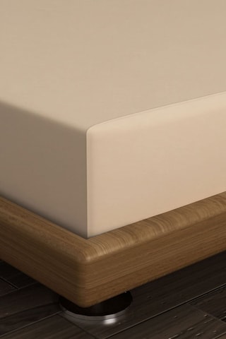 Drap-housse en coton 61 fils/cm² - Beige