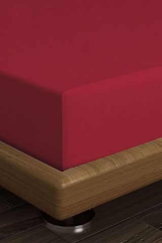 Drap-housse en coton 61 fils/cm² - Bordeaux