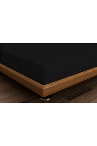 Drap-housse en coton 52 fils/cm² - Noir