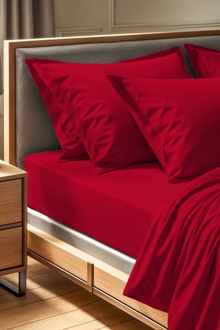 Drap-housse en coton renforcé 145 fils/cm² Tonne Rosse - Rouge