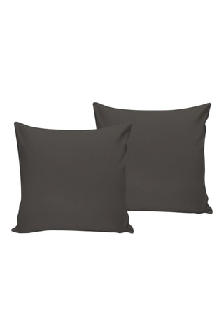 2 taies d'oreiller en coton - 117 g/cm² - Gris