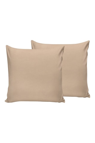 2 taies d'oreiller en coton - 117 g/cm² - Beige