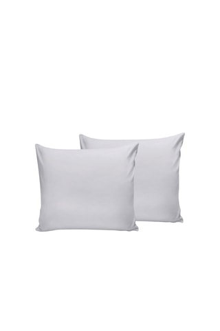 2 taies d'oreiller en coton 155 fils/cm² - Blanc - 60 x 60 cm
