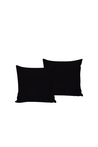 2 taies d'oreiller en satin de coton - 125 g/cm² - Noir