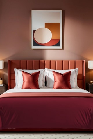 Housse de couette en coton renforcé 155 fils/cm² Tonne Rosse - Bordeaux