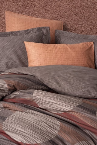 Parure de couette en coton 57 fils/cm² Fluss - Marron et orange
