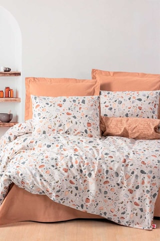 Parure de couette en coton 57 fils/cm² Oniks - Marron