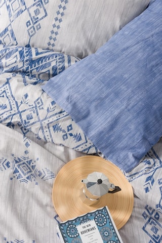 Parure de couette en coton 57 fils/cm² Cleo - Bleu