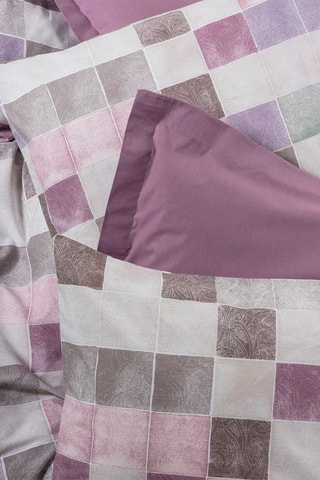Parure de couette en coton 57 fils/cm² Maro - Rose et beige