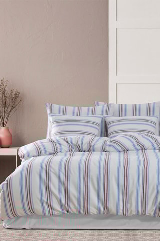 Parure de couette 47 fils/cm² Zagreb - Rouge et bleu