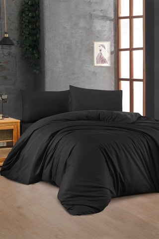 Parure de couette en coton 61 fils/cm² - Noir