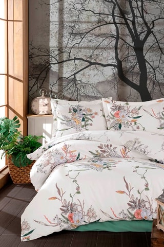 Parure de couette en coton 47 fils/cm² Salom - Blanc