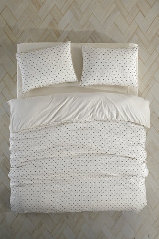 Parure de couette Pas à pas en coton 61 fils/cm² - 
Blanc