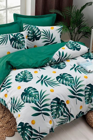 Parure de couette en coton 48 fils/cm² Monstera - Vert