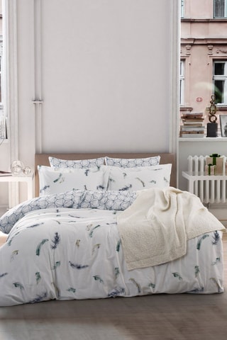 Parure de couette en coton 58 fils/cm² Paradise - Blanc