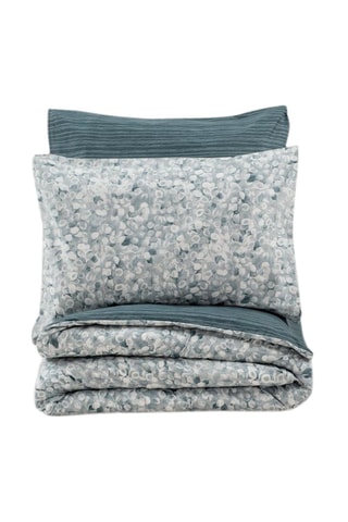 Parure de lit en coton 57 fils/cm² Molly - Bleu-gris