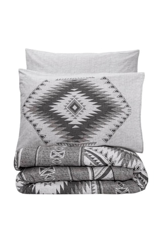 Parure de couette en coton 140 fils/cm² Delos - Blanc et gris