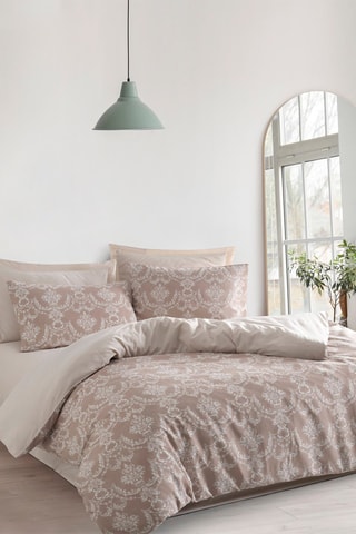 Parure de couette en coton 47 fils/cm² Pure - Marron