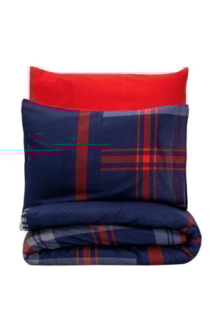 Parure de couette en coton 57 fils/cm² Abel - Bleu et rouge
