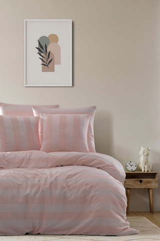 Parure de couette en coton 48 fils/cm² Max Yollu Saten - Rose