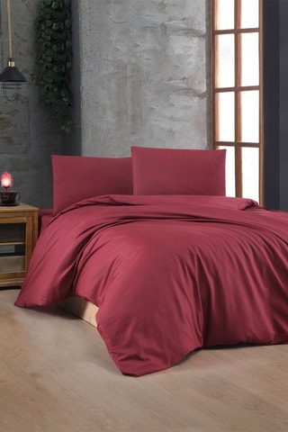 Parure de couette en coton 61 fils/cm² - Bordeaux