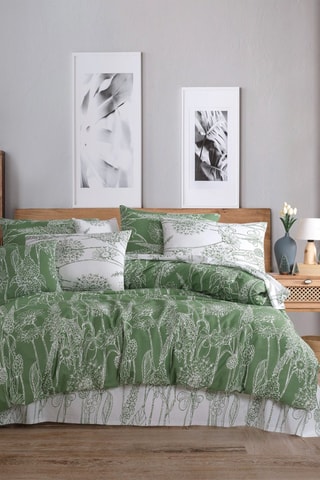 Parure de couette - Blanc et vert