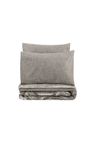 Parure de couette en coton Root - 145 fils/cm² - Gris et blanc