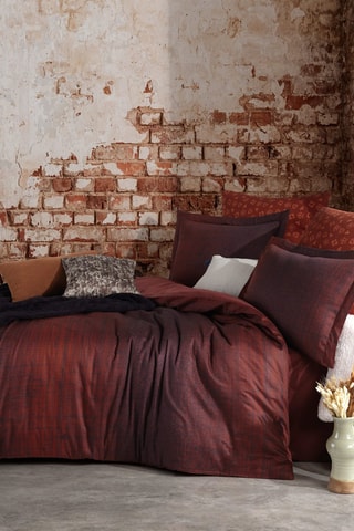 Parure de couette en satin de coton 210 fils/cm² Tamir - Rouge