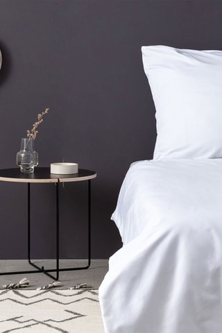Drap-housse en satin de coton 82 fils/cm² - Blanc