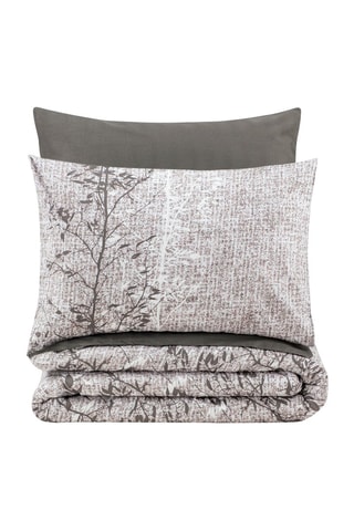 Parure de lit en coton 57 fils/cm² Odin - Gris et blanc