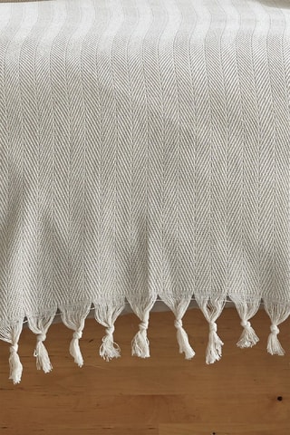 Jeté de canapé en coton recyclé 280 g/cm² - Ecru - 200 x 220 cm