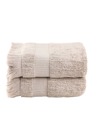 2 serviettes de toilette - Beige - 50 x 90 cm