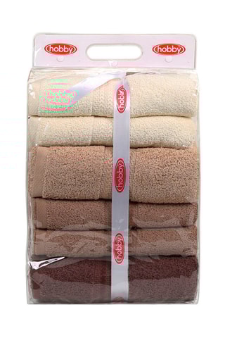 4 draps de douche - Beige - 70 x 140 cm