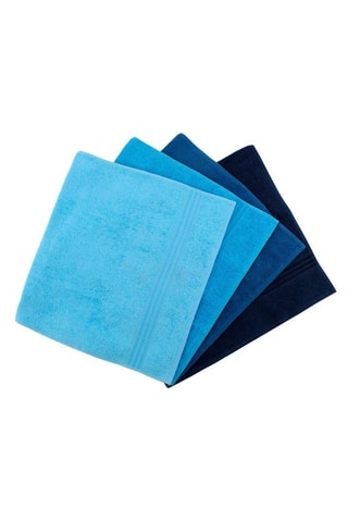 4 draps de douche - Bleu - 70 x 140 cm