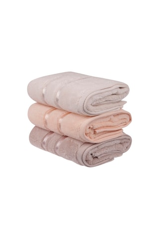 3 serviettes de toilette Dolce - Beige - 50 x 90 cm