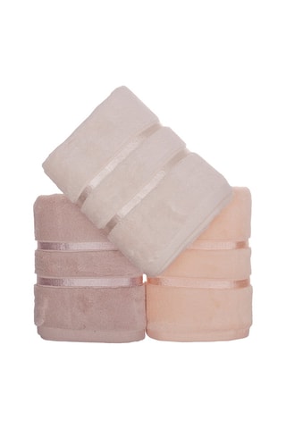 3 serviettes de toilette Dolce - Beige - 50 x 90 cm