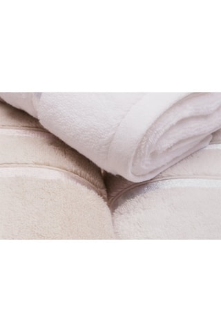 3 serviettes de toilette Dolce - Blanc et marron - 50 x 90 cm