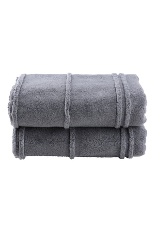 2 serviettes de toilette Arden - Gris - 50 x 90 cm