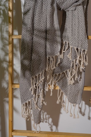 Fouta de plage - Gris - 100 x 180 cm