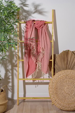 Fouta de plage - Rose - 100 x 180 cm