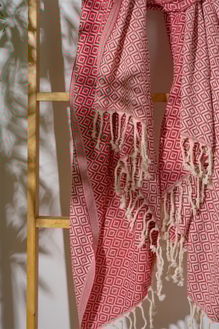 Fouta de plage - Rose - 100 x 180 cm