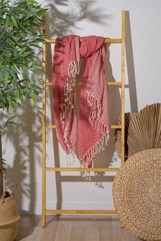 Fouta de plage - Rose - 100 x 180 cm