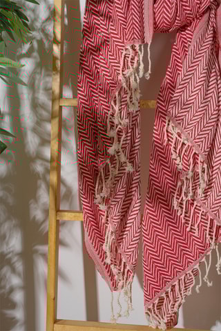 Fouta de plage - Rose - 100 x 180 cm