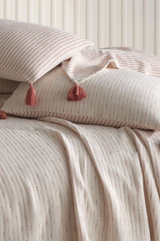 Ensemble couvre-lit en coton Hermès - Rouge et crème