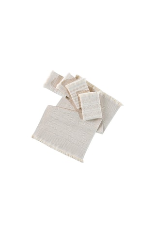 5 serviettes invité Maya - Beige - 38 x 65 cm