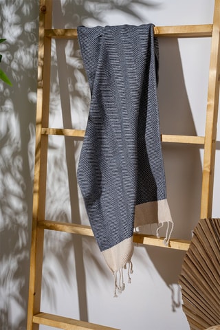 Serviette de toilette Baliksirti - Bleu foncé - 40 x 100 cm